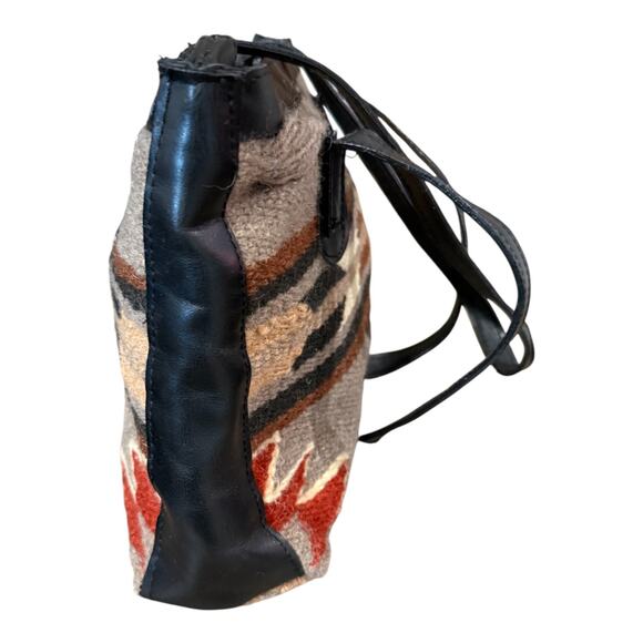 VTG El Paso Saddle Company Wool Saddle Blanket Purse Navajo Print Shoulder Bag - Picture 3 of 9